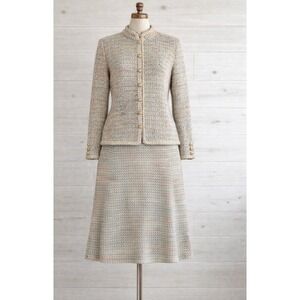 Vintage St John Knit Suit 1960s Marie Gray Founder Label Tweed Jacket Skirt Set